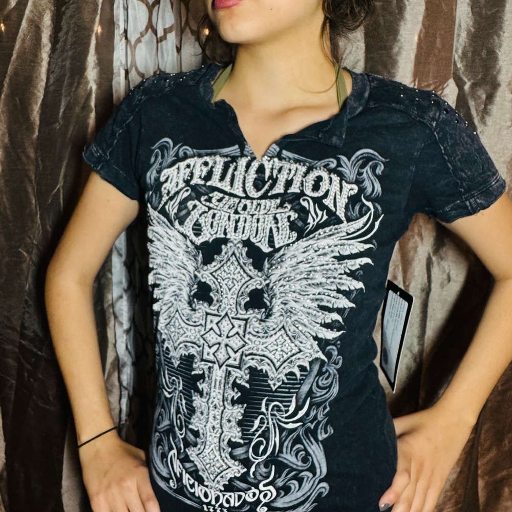 Affliction NWT WOMES TOP - Picture 11 of 14